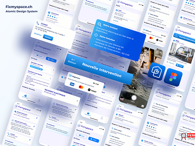 UI ATOMIC DESIGN SYSTEM | by Ferr Studio 3d effect atomic branding design figma logo presentation ui ui design ui kit ux