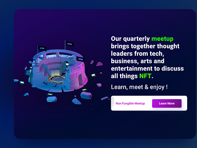 Landing page : NFT Meetup | 3D Design by Ferrstudio.ch | Studio 3D ...