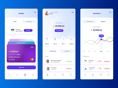 Fin Tech app app bank banking blue design figma fin tech ui ukraine ukrainian design ux