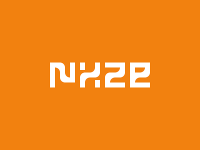 Lettering- NZXE branding design lettering logo orange vector white