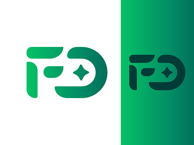 F + D branding design green logo design vector