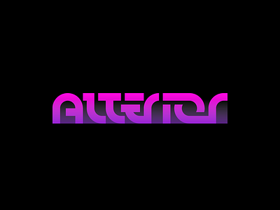 Alterior Wordmark custom font design graphic design lettering purple typography