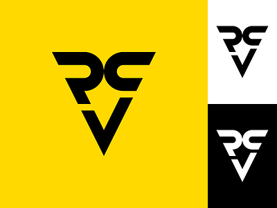 PVC Monogram branding c logo minimal monogram p pvc triangle v yellow
