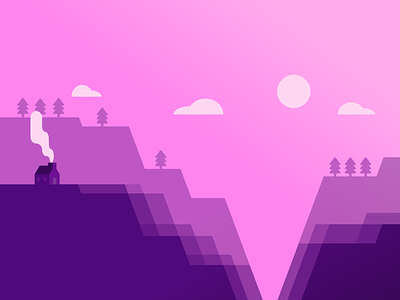 Cliffside cliffs design hills illustration isolated landscape mountain purple