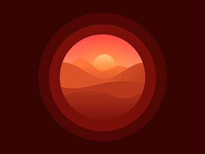 Waking Hours design hills illustration orange simple sunrise