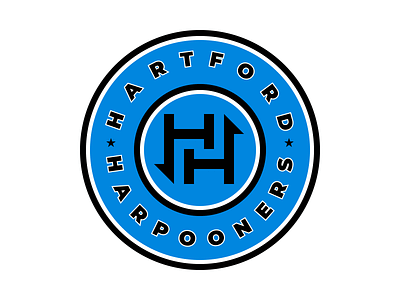 Hartford Harpooners Crest crest design graphic design harpooners hartford logo sports