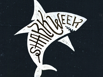 Shark Week design doodle handlettering handtype sharks sharkweek sketch teeth texture typography