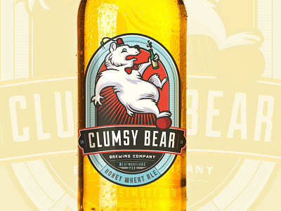 Clumsy Bear Brewing bears beer bottle branding brew design identity illustration label logo packaging portland