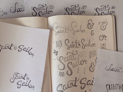 Saint and Sailor sketches branding hand lettering hand type logo notebook photographer portland saint and sailor sketch tim weakland typography