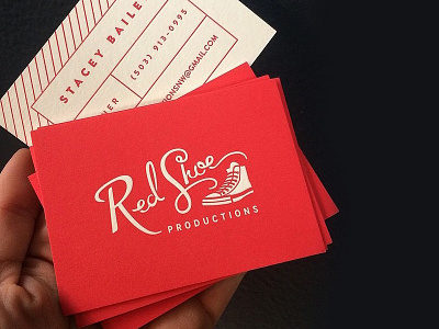 Red Shoe Productions Branding branding business card design hand lettering hand type letterpress logo portland red red shoe productions tim weakland typography
