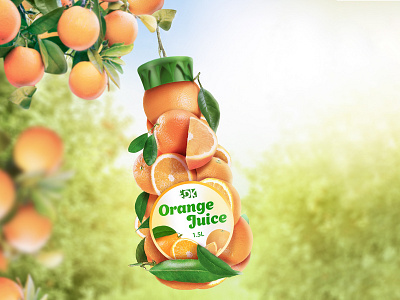 Juice Ad advertisement branding concept art farm food and drink juice juice bar manipulation nature illustration orange orange juice package design social media visual design