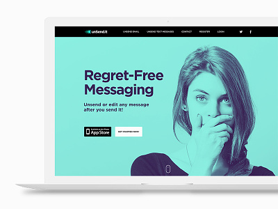 unSend.it chat email landing message page woman