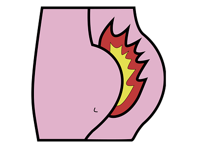 Ass in flame illustration sticker telegram