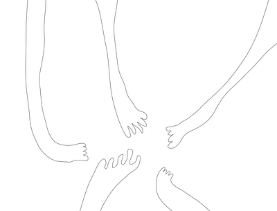 Legs of friends illustration