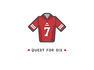 Quest For Six 49ers football illustration logo nfl niners san francisco seahawks seattle sport superbowl vector