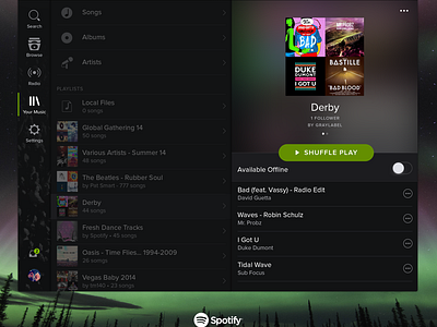 Spotify for iPad by graylabel on Dribbble