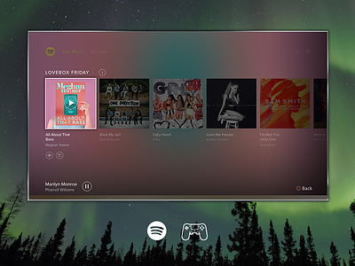 Spotify for Playstation app interface music playstation sony spotify tv ui ux