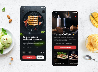 Restaurant Booking App app apple apple pay black theme booking buy concept delivery delivery app design food food app ios iphone minimal minimalistic restaurant style ui ux