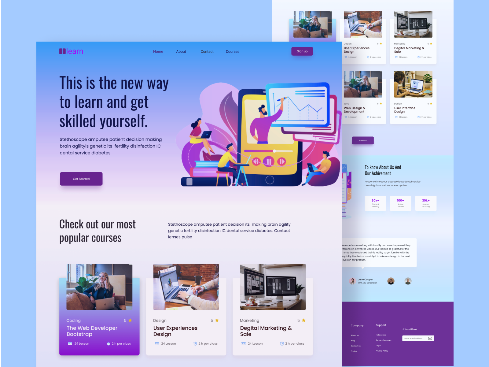 E Learning Landing Page Design by Saiful on Dribbble