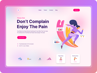 Fitness & Gym Web Design club design excercise fitness gym homepage illustration personal training ui ux website
