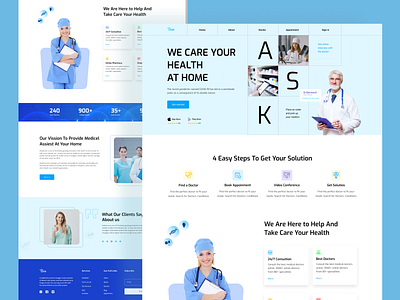 Medical Landing Page clean clean ui clinic doctor health app healthcare healthy hospital landing page medical medical app minimalist online doctor patient ui website website design