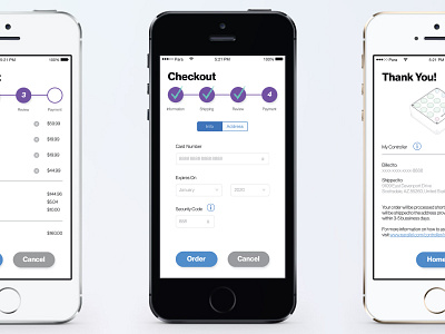 Parallel checkout iphone 5s mobile shopping cart ui