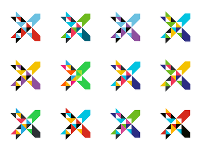 Xchange logo colors arrow branding geometry identity logo logotype pattern triangle x