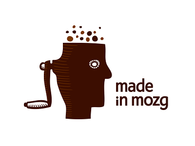 Made in Mozg branding face grinder head human identity logo logo design logotype mincer people