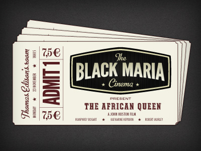 Black Maria Ticket black maria cinema ticket