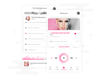 Mobile Music Player android ios music p!nk pause pink play player record song waves
