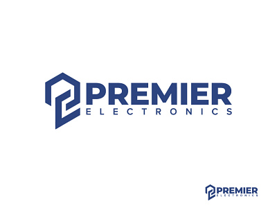 Premier Electronics best logo design flat logo flat logo design illustration logo minimal minimalist logo modern logo