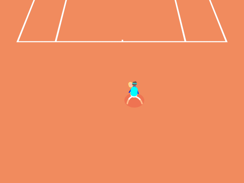 Roland Garros Tennis Animation after effects animate animation design federer game garros gif illustration illustrator match motion orange racket roland tennis tennis ball tennis court
