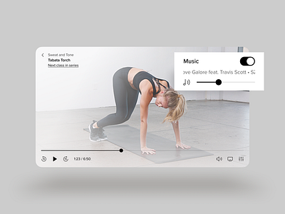 Fitness class video player airplay exercise fast forward icon icons ios movie music player rewind scrubber settings show skip sound switch toggle ui video player yoga