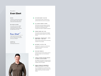 Print Flyer • Evan Ebert Real Estate brochure clean flat flyer icons layout light list marketing material one page paper print single page vertical