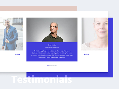 Testimonials - Website Exploration clean layout reviews testimonials website