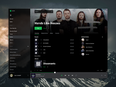 Lucent UI Design System - Spotify Redesign app dark desktop music navigation windows