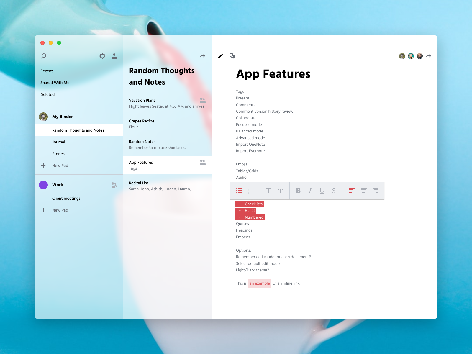 Notes App 📝 Mac light theme by Isaac N.C. on Dribbble