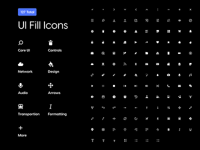 Icon Pack • UI Fill Icons arrows controls formatting glyphs icons icons by alfredo media network shopping transportation user interface vector