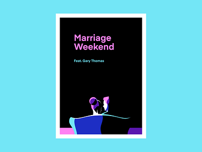 Marriage poster illustration • Canyon Hills Community Church art bold colorful contrast couch couple dark event flat graphic hair man shadows woman