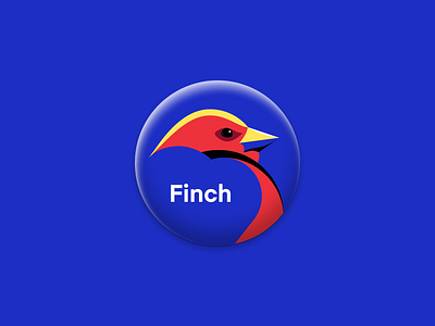 Finch illustration • camp name pin art deco bird button colorful drawing flat mockup name tag pin