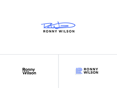 Logo branding • Ronny Wilson Real Estate bold brand clean design flat logo logomark logotype sans serif signature simple