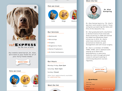 Traveling Vet Services - mobile app app design design dogs figma mobile mobile design mobile services mobile web design pets uiux veterinarian veterinary