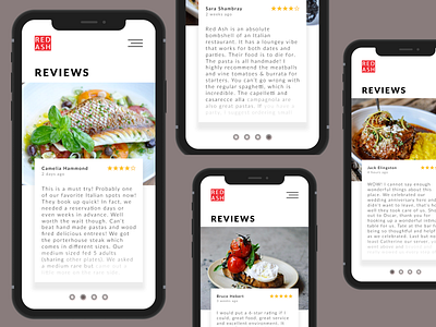Restaurant Reviews - Mobile figma food gif mobile mobile web ratings restaurant reviews smartanimate testimonials uiux