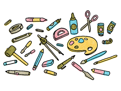 Toolbox 2 art supplies art supply gumroad paint paintbrush pen pencil scissors sculpt tools