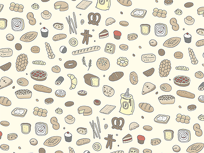 Endpapers for Betty's Burgled Bakery childrens book endpapers kidlit picture book