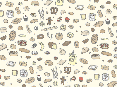 Endpapers for Betty's Burgled Bakery