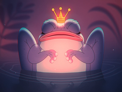 Prince Toad 🐸 👑 2d 2d animation crown frog loop swamp toad vintage