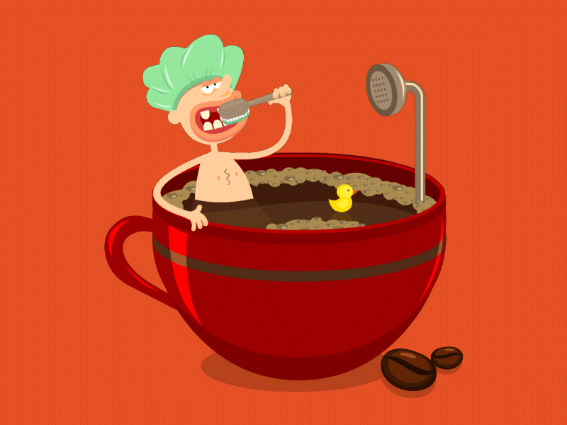 All That Water | Animated infographic animated coffee colorful cup gif shower ui ux water website