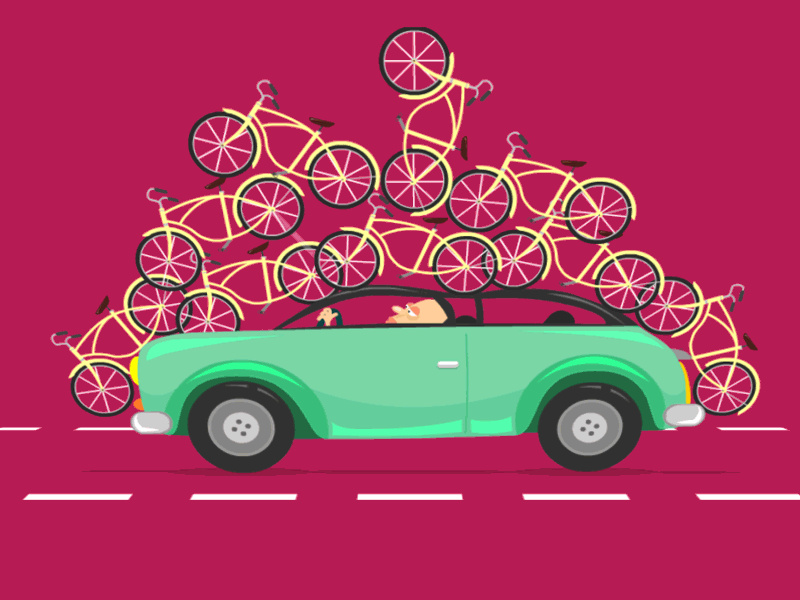 Bikes animation bikes car character illustration infographic motion