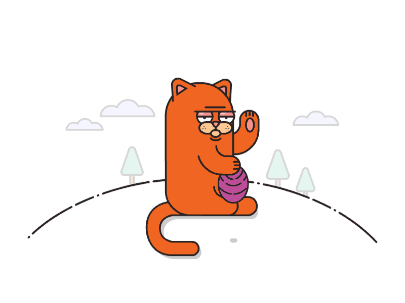 Thanks Dribbble! animation ball cat character dribbble dribble flat illustration motion vector